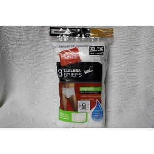 Hanes 3 Tagless Briefs 3XL/3XG 48-50" Full Rise Briefs